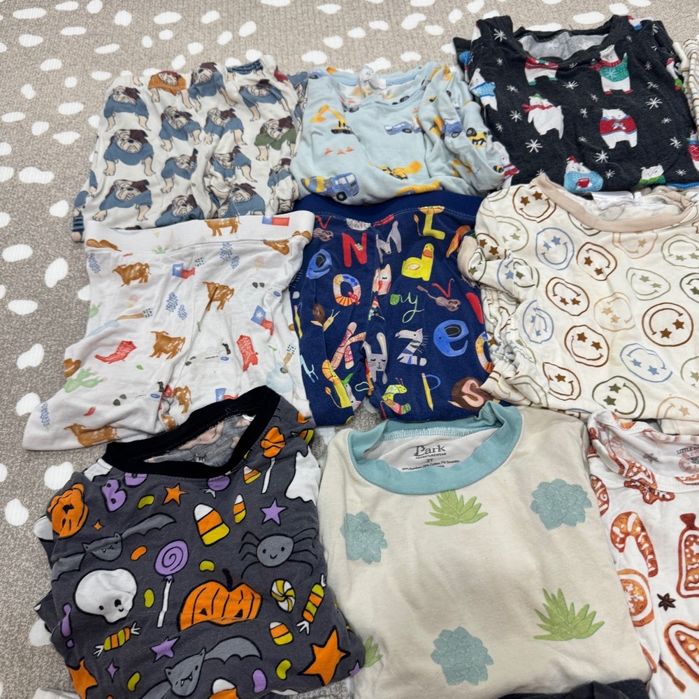 Lot of 20+ Bamboo Pajamas set long sleeve tee pants toddler baby boy kyte angel - Picture 7 of 15